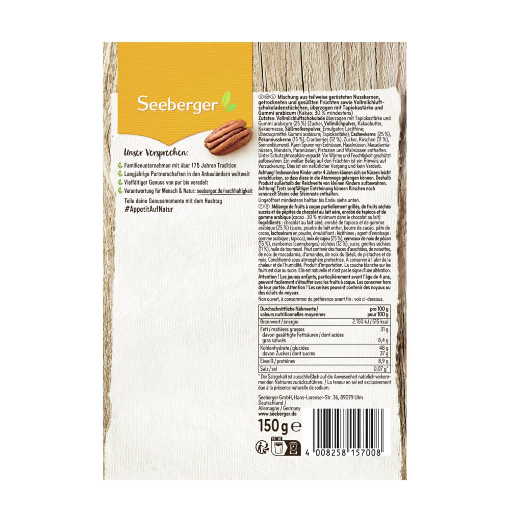 seeberger-schoko-mix-snack-mischung-150-g-mit-schokolade image 2