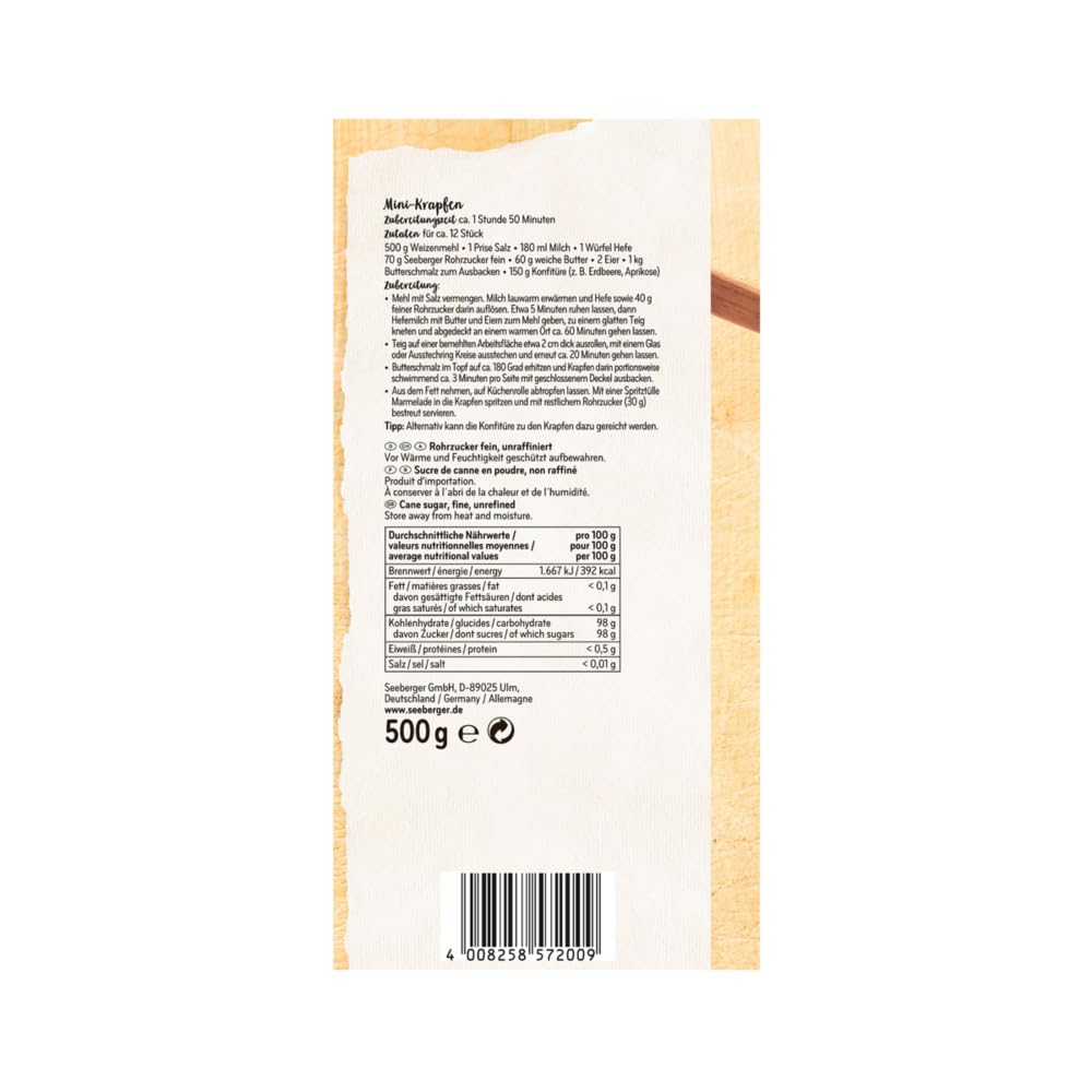 seeberger-rohrzucker-fein-zucker-12x500g-unraffiniert-vegan image 2
