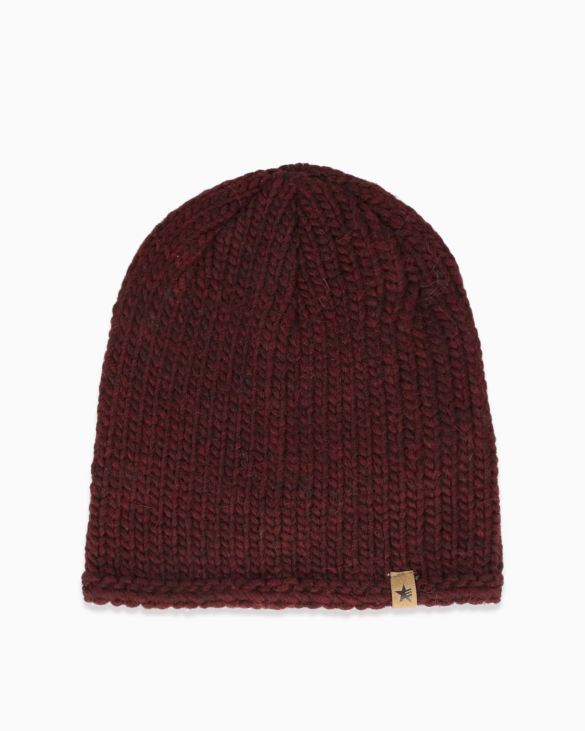 esperando-josy-beanie-aubergine-m-tze-rot-alpaka-grobstrick image 1