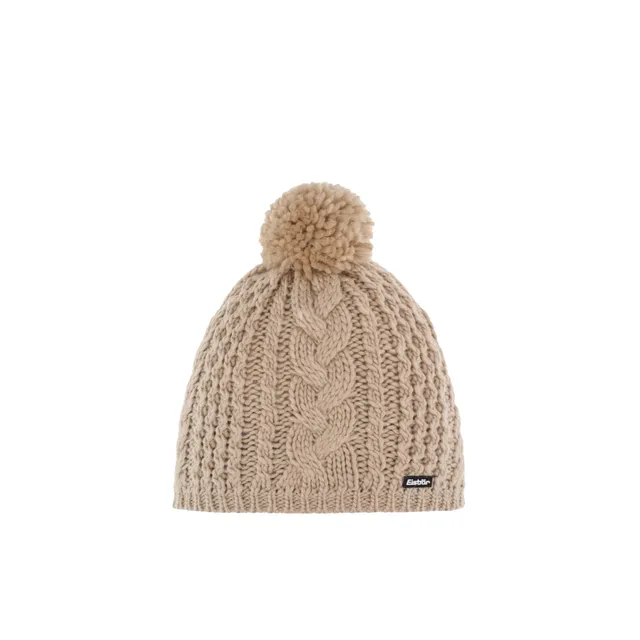 eisb-r-afra-pompon-m-tze-beige-merino-zopfmuster-damen image 1