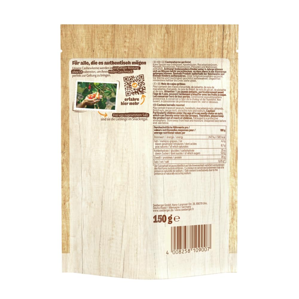 seeberger-cashewkerne-ger-stet-n-sse-5x150-g-vegan image 2