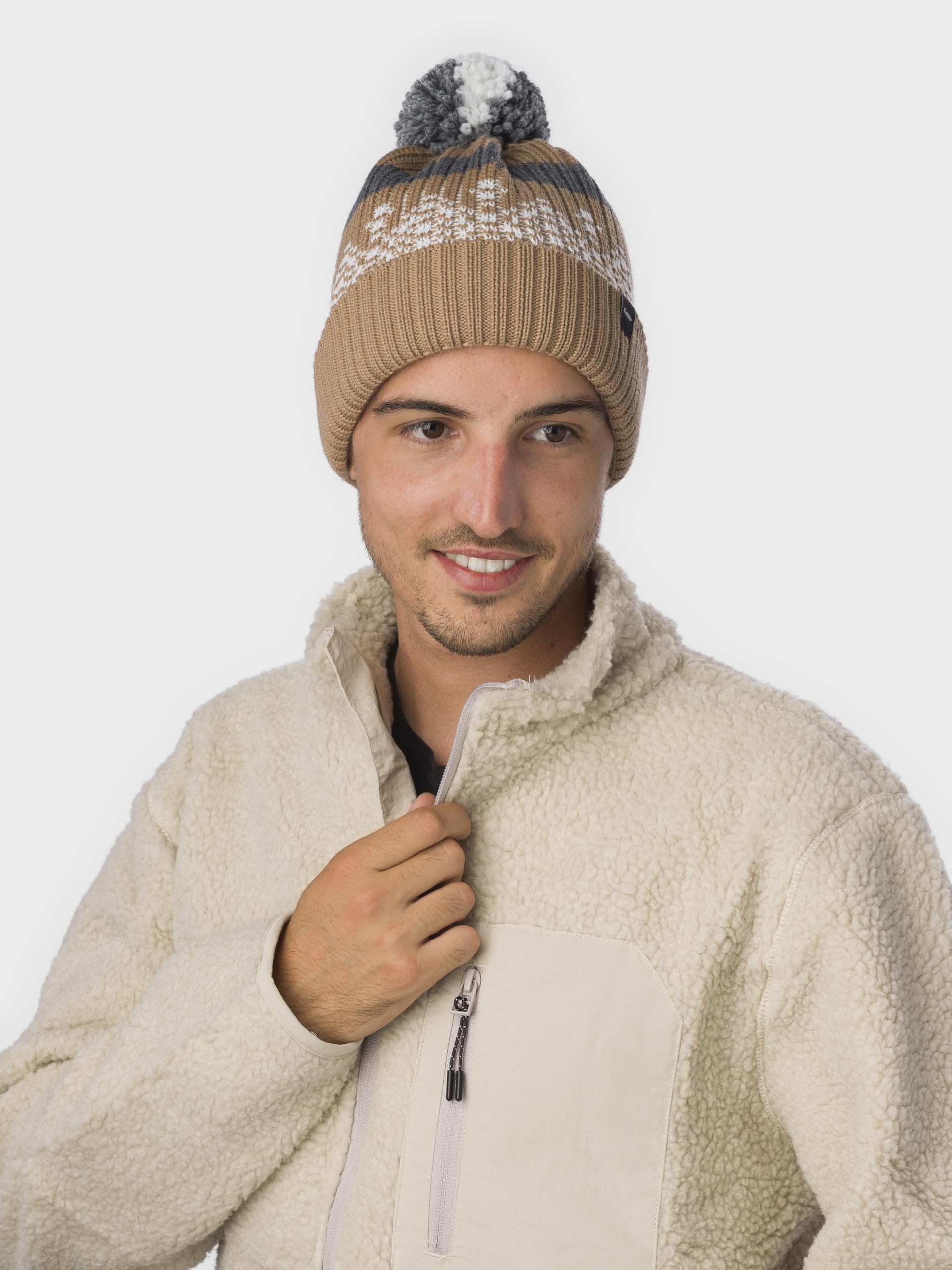 eisb-r-star-norrak-pompon-m-tze-cappuccino-merino-bommelm-tze image 5