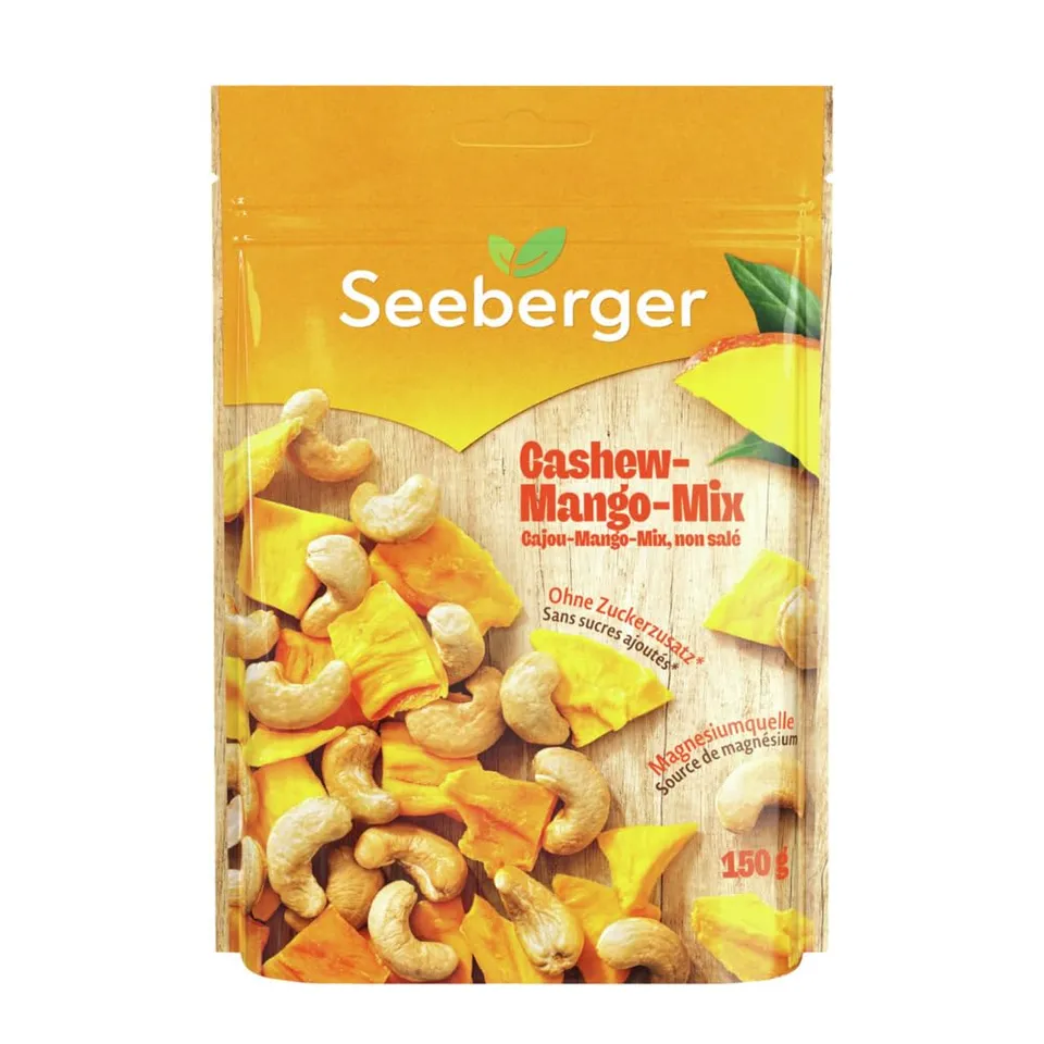 seeberger-mischungen-cashew-mango-mix-12x150g-vegan-glutenfrei image 1