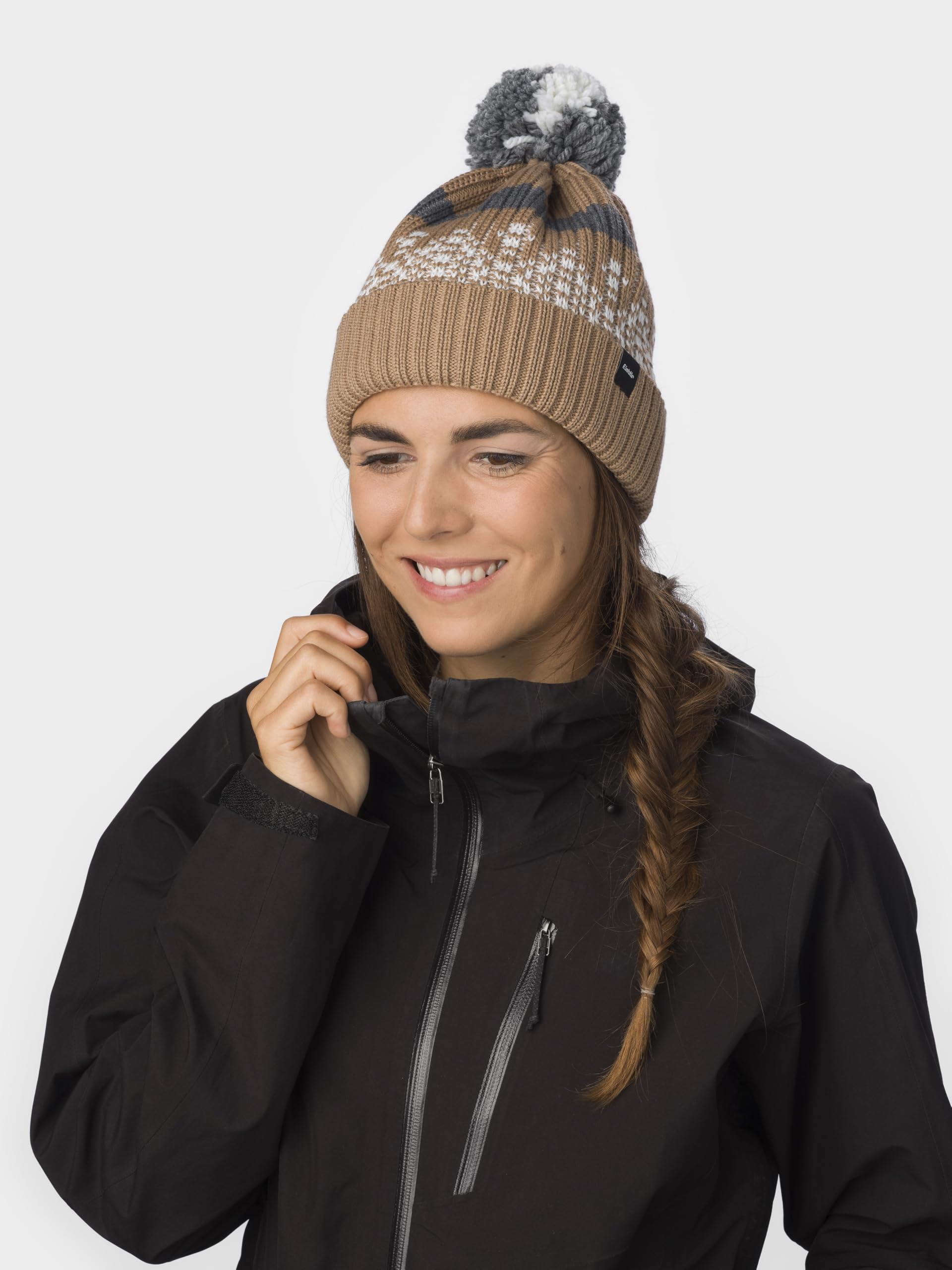eisb-r-star-norrak-pompon-m-tze-cappuccino-merino-bommelm-tze image 3