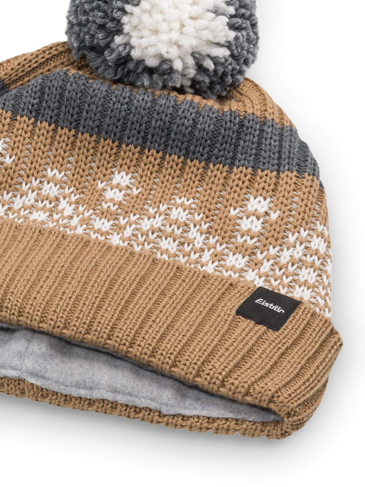 eisb-r-star-norrak-pompon-m-tze-cappuccino-merino-bommelm-tze image 2