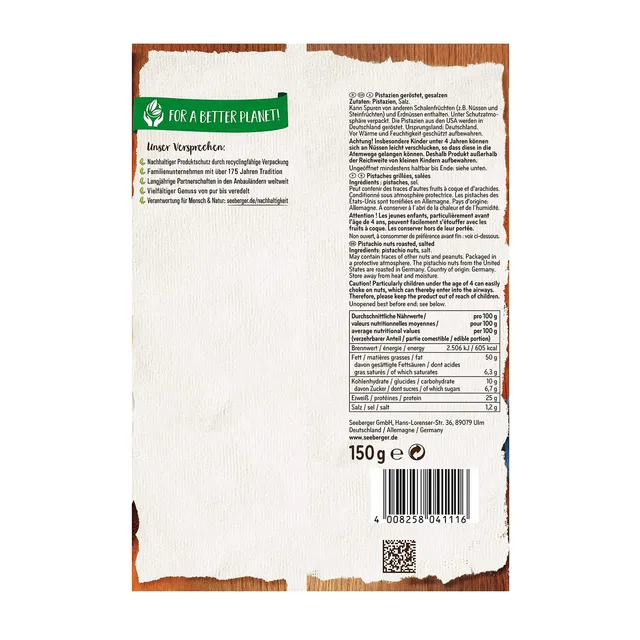 seeberger-n-sse-kerne-pistazien-ger-stet-gesalzen-150-g image 1