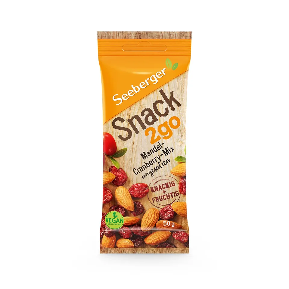 seeberger-snack2go-mandel-cranberry-mix-12x50-g-vegan image 1